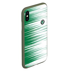 Чехол iPhone XS Max матовый Skoda sign Шкода, цвет: 3D-темно-зеленый — фото 2