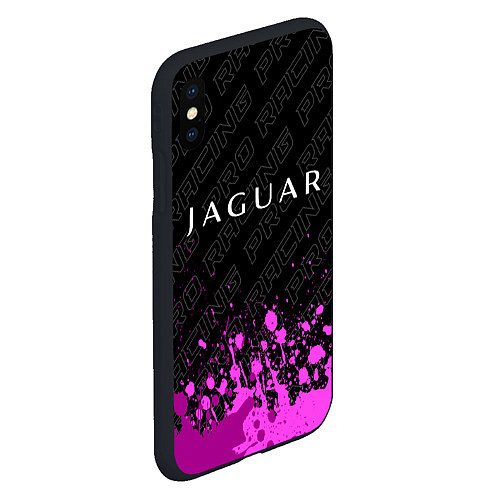 Чехол iPhone XS Max матовый Jaguar pro racing: символ сверху / 3D-Черный – фото 2