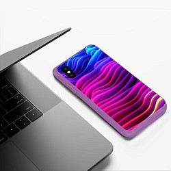 Чехол iPhone XS Max матовый Сине-фиолетовый градиент, цвет: 3D-фиолетовый — фото 2