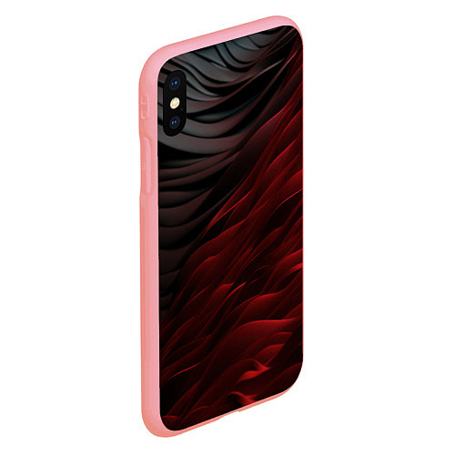 Чехол iPhone XS Max матовый Темно-красная текстура / 3D-Баблгам – фото 2