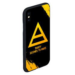 Чехол iPhone XS Max матовый Thirty Seconds to Mars - gold gradient, цвет: 3D-черный — фото 2