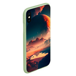 Чехол iPhone XS Max матовый Неизвестная планета, цвет: 3D-салатовый — фото 2