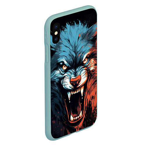 Чехол iPhone XS Max матовый Fantasy wolf / 3D-Мятный – фото 2