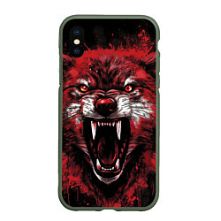 Чехол iPhone XS Max матовый Red wolf, цвет: 3D-темно-зеленый
