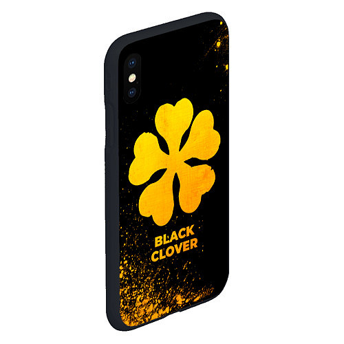 Чехол iPhone XS Max матовый Black Clover - gold gradient / 3D-Черный – фото 2