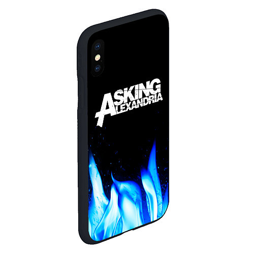 Чехол iPhone XS Max матовый Asking Alexandria blue fire / 3D-Черный – фото 2