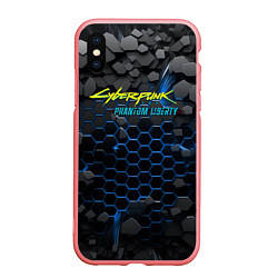 Чехол iPhone XS Max матовый Cyberpunk 2077 phantom liberty blue, цвет: 3D-баблгам