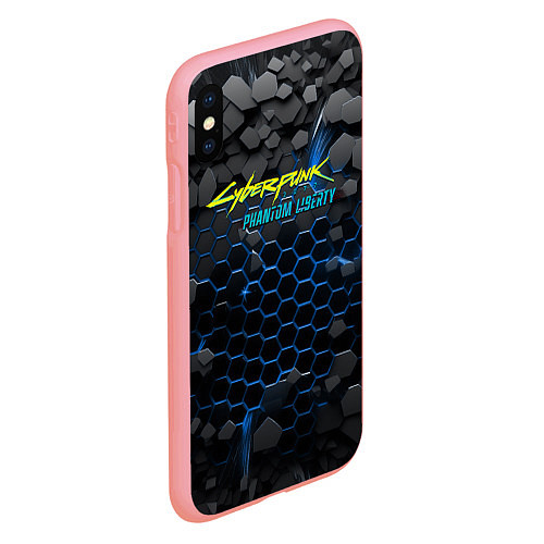 Чехол iPhone XS Max матовый Cyberpunk 2077 phantom liberty blue / 3D-Баблгам – фото 2