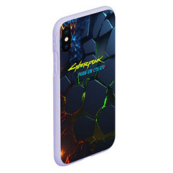 Чехол iPhone XS Max матовый Cyberpunk 2077 phantom liberty logo, цвет: 3D-светло-сиреневый — фото 2