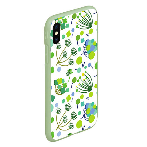 Чехол iPhone XS Max матовый Green bloom / 3D-Салатовый – фото 2