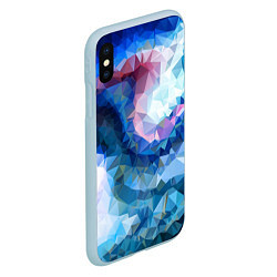 Чехол iPhone XS Max матовый Blue mosaic, цвет: 3D-голубой — фото 2