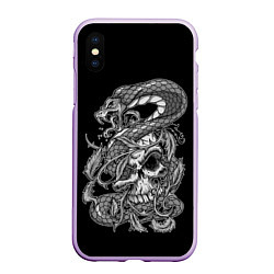 Чехол iPhone XS Max матовый Cobra and skull