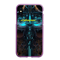 Чехол iPhone XS Max матовый Cyberpunk 2077 phantom liberty cyborg