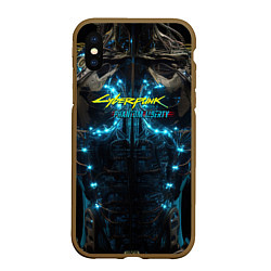 Чехол iPhone XS Max матовый Киберпанк 2077 призрачная свобода тело киборга