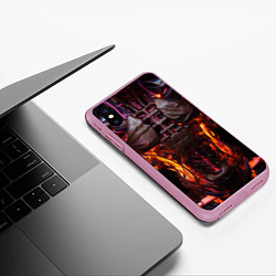 Чехол iPhone XS Max матовый Тело киборга киберпанк, цвет: 3D-розовый — фото 2