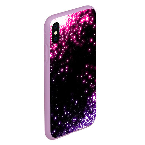 Чехол iPhone XS Max матовый Неоновые звезды - neon / 3D-Сиреневый – фото 2