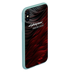 Чехол iPhone XS Max матовый Cyberpunk 2077 phantom liberty black red, цвет: 3D-мятный — фото 2