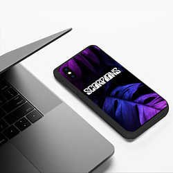 Чехол iPhone XS Max матовый Scorpions neon monstera, цвет: 3D-черный — фото 2