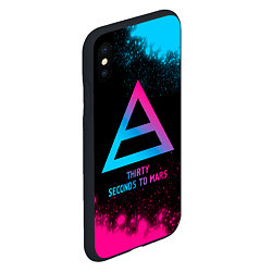 Чехол iPhone XS Max матовый Thirty Seconds to Mars - neon gradient, цвет: 3D-черный — фото 2