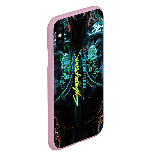 Чехол iPhone XS Max матовый Киберпанк 2077 призрачная свобода торс киборга с л / 3D-Розовый – фото 2