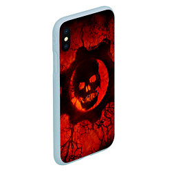 Чехол iPhone XS Max матовый Gears of War красный, цвет: 3D-голубой — фото 2