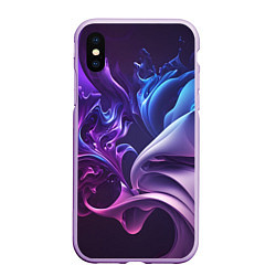 Чехол iPhone XS Max матовый Сине-фиолетовый всплеск, цвет: 3D-сиреневый