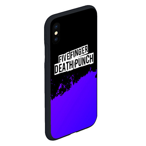 Чехол iPhone XS Max матовый Five Finger Death Punch purple grunge / 3D-Черный – фото 2