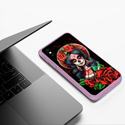 Чехол iPhone XS Max матовый Паломница - La Peregrina, цвет: 3D-сиреневый — фото 2