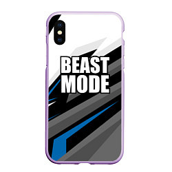 Чехол iPhone XS Max матовый Beast mode - blue sport