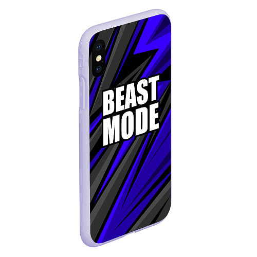 Чехол iPhone XS Max матовый Beast mode - синяя униформа / 3D-Светло-сиреневый – фото 2