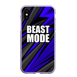 Чехол iPhone XS Max матовый Beast mode - синяя униформа, цвет: 3D-светло-сиреневый