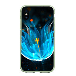 Чехол iPhone XS Max матовый Цветок медуза от midjourney, цвет: 3D-салатовый