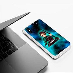 Чехол iPhone XS Max матовый Таджиро Комадо в космосе, цвет: 3D-белый — фото 2