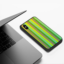 Чехол iPhone XS Max матовый Abstraction green, цвет: 3D-черный — фото 2