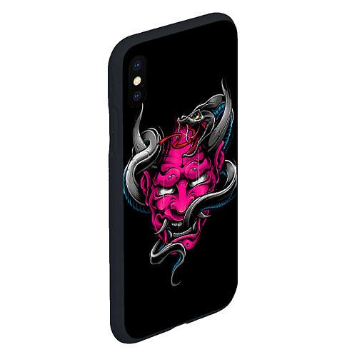 Чехол iPhone XS Max матовый Demon with snake / 3D-Черный – фото 2