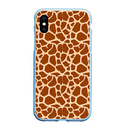 Чехол iPhone XS Max матовый Шкура Жирафа - Giraffe, цвет: 3D-голубой