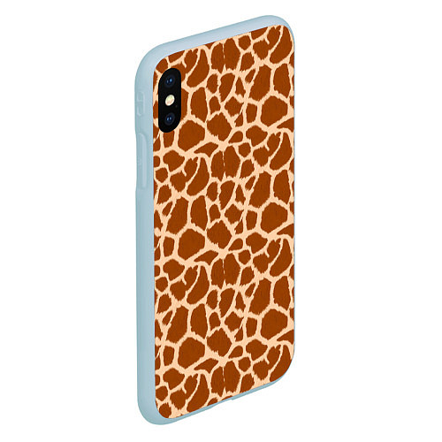 Чехол iPhone XS Max матовый Шкура Жирафа - Giraffe / 3D-Голубой – фото 2