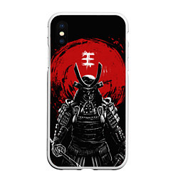 Чехол iPhone XS Max матовый Bloody Samurai, цвет: 3D-белый