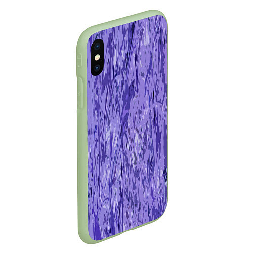 Чехол iPhone XS Max матовый Абстракция сиреневый / 3D-Салатовый – фото 2