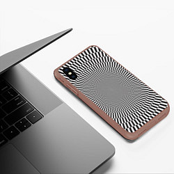 Чехол iPhone XS Max матовый Психоделические линии, цвет: 3D-коричневый — фото 2