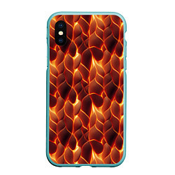 Чехол iPhone XS Max матовый Огненная мозаичная текстура
