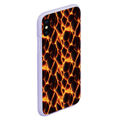 Чехол iPhone XS Max матовый Раскалённые камни лавы, цвет: 3D-светло-сиреневый — фото 2