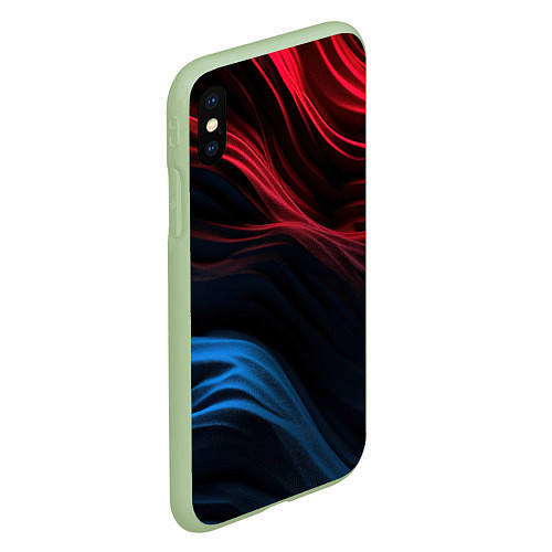 Чехол iPhone XS Max матовый Blue red black / 3D-Салатовый – фото 2