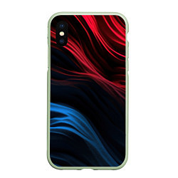 Чехол iPhone XS Max матовый Blue red black, цвет: 3D-салатовый