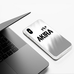 Чехол iPhone XS Max матовый Akira glitch на светлом фоне: символ сверху, цвет: 3D-белый — фото 2