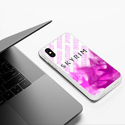 Чехол iPhone XS Max матовый Skyrim pro gaming: символ сверху, цвет: 3D-белый — фото 2