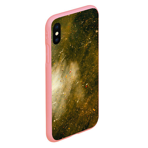 Чехол iPhone XS Max матовый Золотистый туман и краски / 3D-Баблгам – фото 2