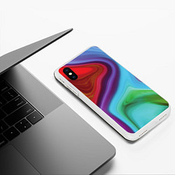 Чехол iPhone XS Max матовый Magic waves, цвет: 3D-белый — фото 2