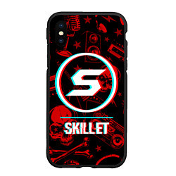 Чехол iPhone XS Max матовый Skillet rock glitch, цвет: 3D-черный