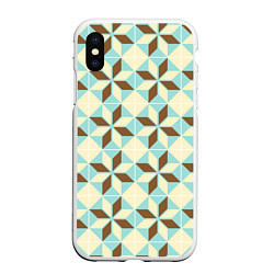 Чехол iPhone XS Max матовый Brown blue pattern